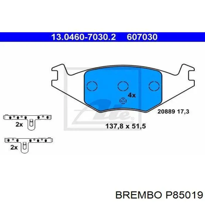 P85019 Brembo pastillas de freno delanteras