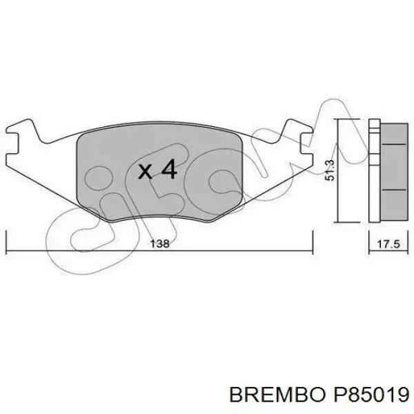 Pastillas de freno P85019 Brembo