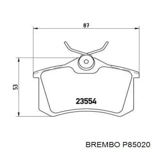 Pastillas de freno traseras P85020 Brembo