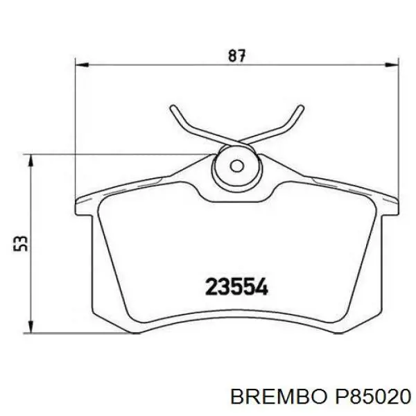 Pastillas traseras Brembo P85020