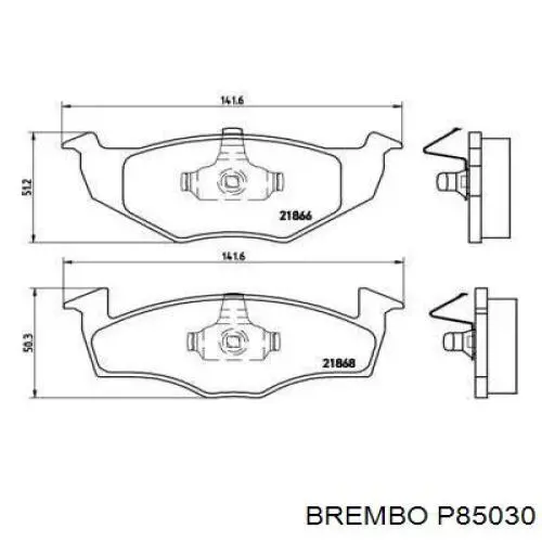 Comprar P85030 Brembo Pastillas delanteras de freno
