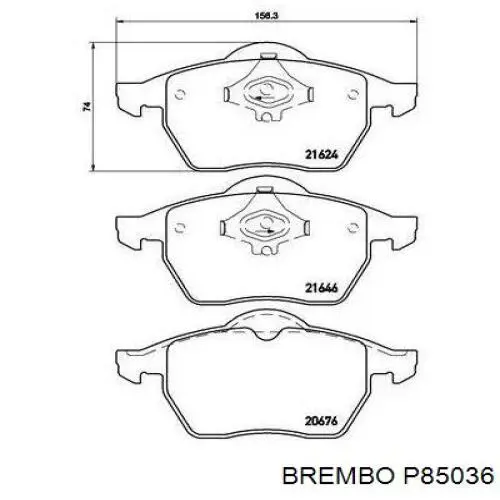 P85036 Brembo pastillas de freno delanteras