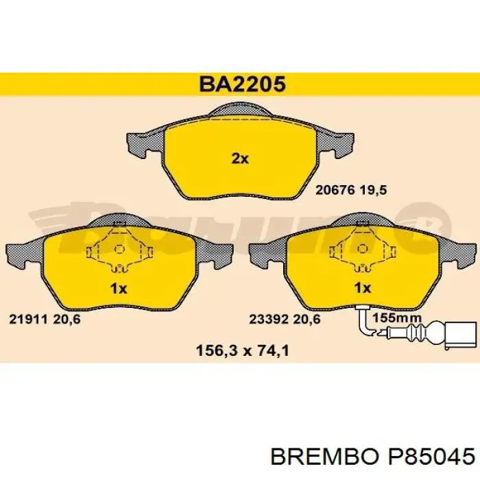 P85045 Brembo pastillas de freno delanteras
