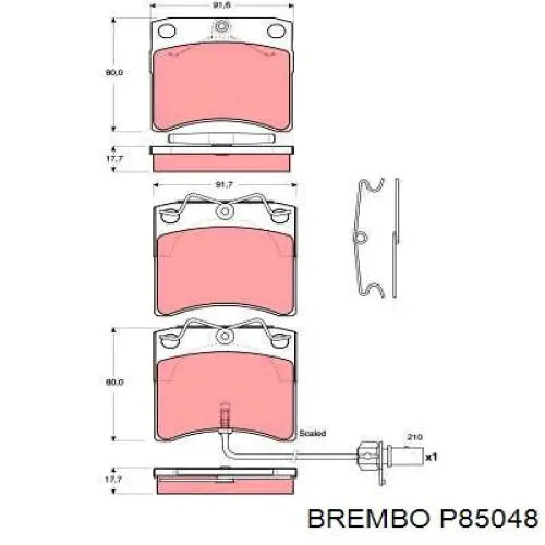 P85048 Brembo pastillas de freno delanteras