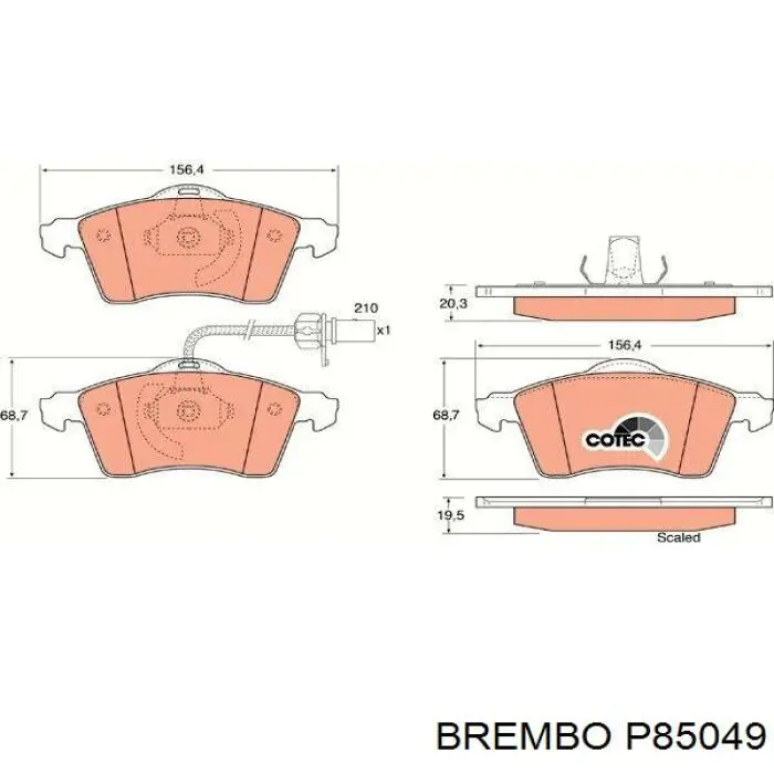 Pastillas de freno delanteras BREMBO P85049