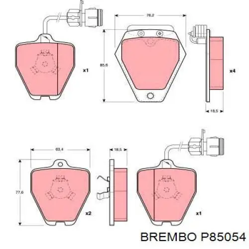 P85054 Brembo pastillas de freno delanteras