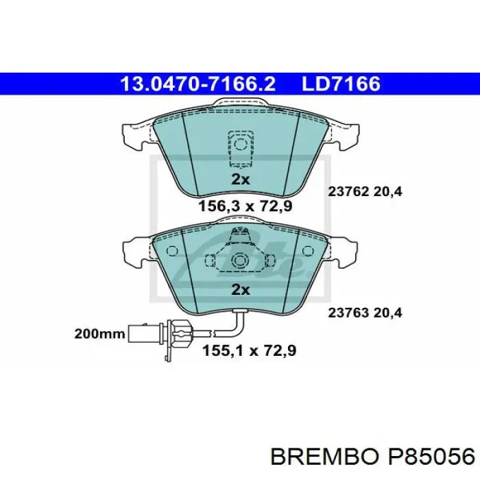 Pastillas de freno delanteras Brembo P85056