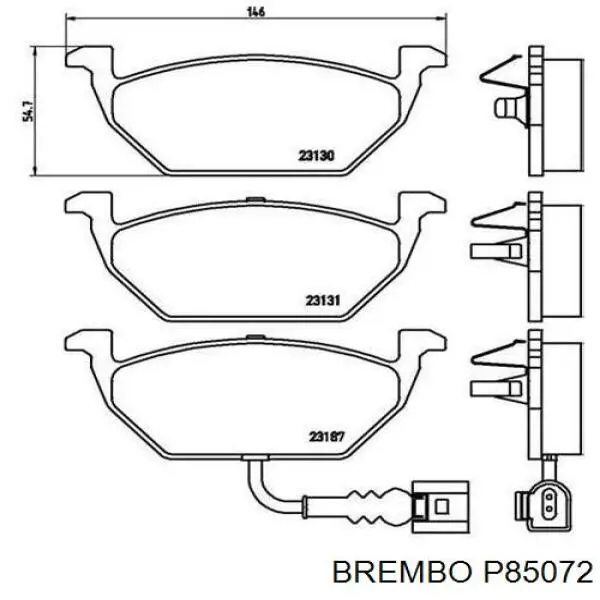 Comprar P85072 Brembo Pastillas delanteras de freno
