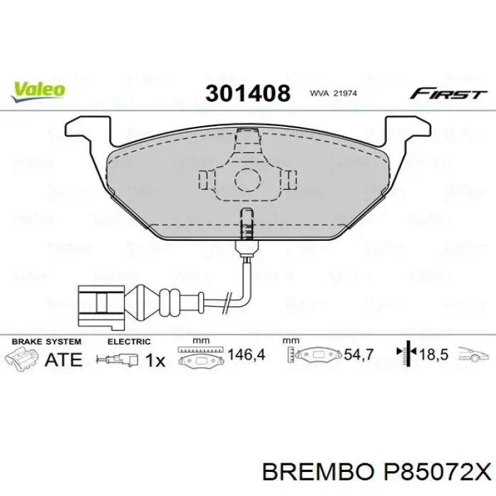 Comprar P85072X Brembo Pastillas delanteras de freno