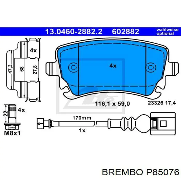 Pastillas traseras de freno Brembo P85076 precio, desde 24,69 EUR