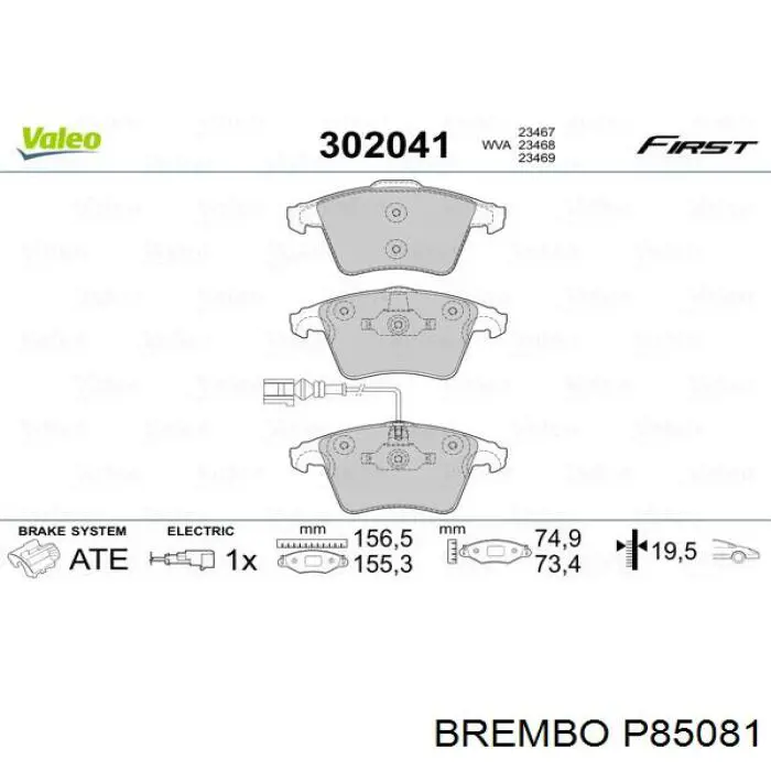 Pastillas freno delanteras Brembo P85081 precio, desde 65,09 USD