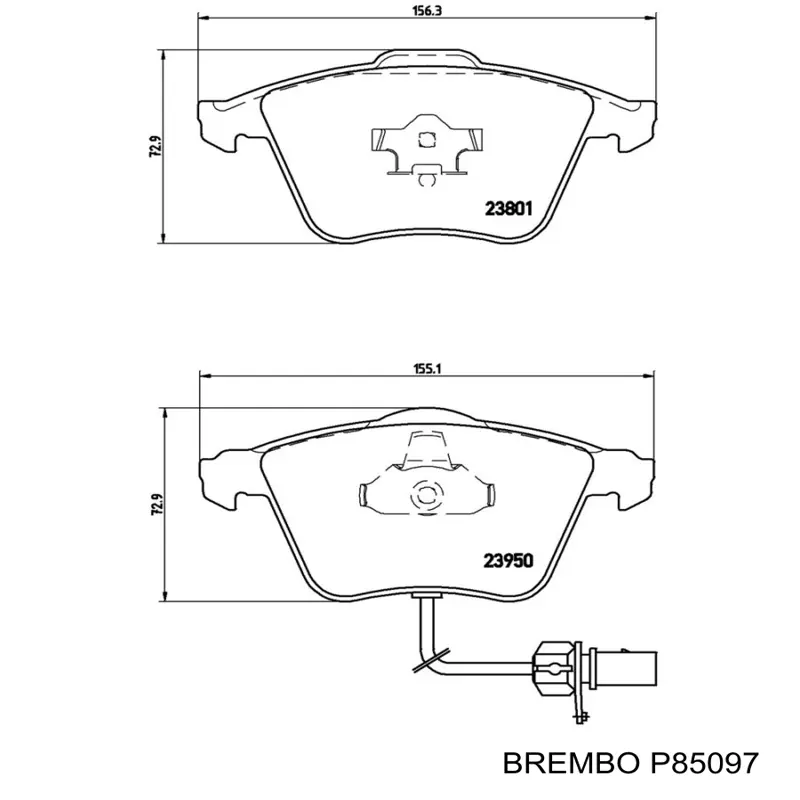 P85097 Brembo Pastillas delanteras