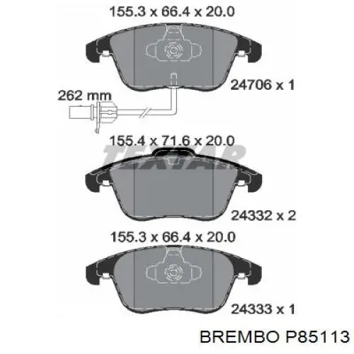 Comprar P85113 Brembo Pastillas delanteras de freno