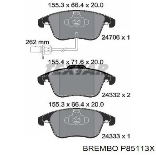 Pastillas de freno delanteras Brembo P85113X