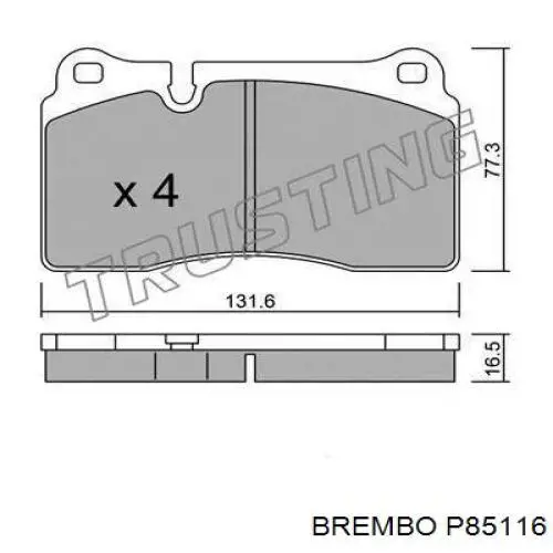 Pastillas de freno delanteras Brembo P85116