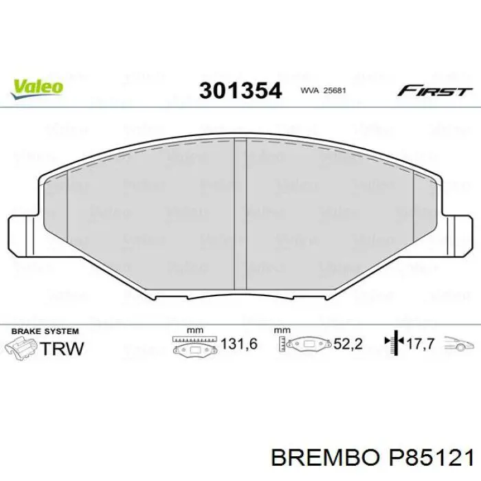 Comprar P85121 Brembo Pastillas delanteras de freno