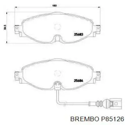 Comprar P85126 Brembo Pastillas delanteras de freno