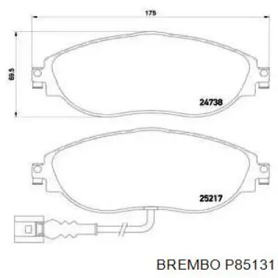 Pastillas de freno delanteras Brembo P85131