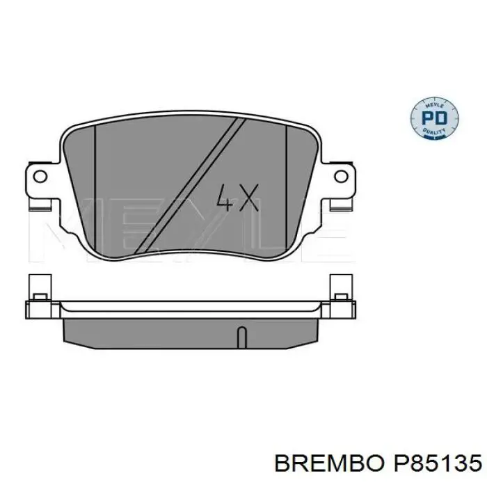 Comprar P85135 Brembo Pastillas de freno traseras