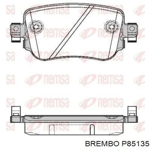 Pastillas de freno traseras P85135 Brembo