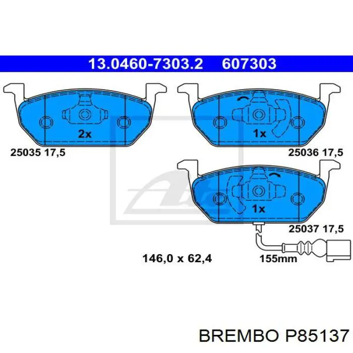 Comprar P85137 Brembo Pastillas delanteras de freno