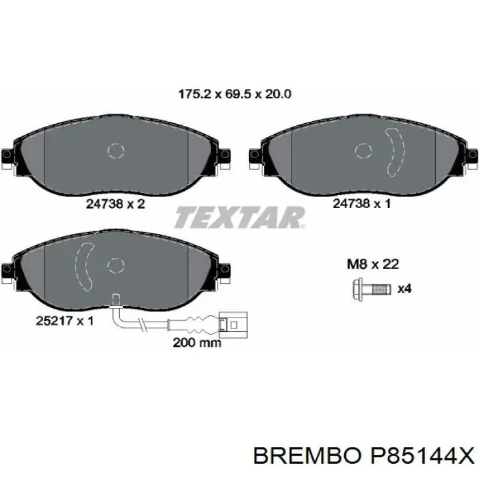 Comprar P85144X Brembo Pastillas delanteras de freno
