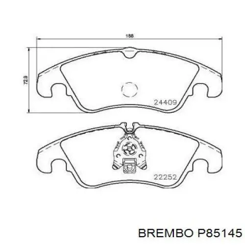Pastillas freno delanteras Brembo P85145 precio, desde 45,48 EUR