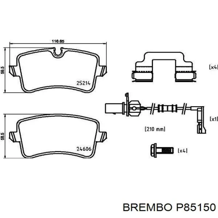 P85150 Brembo Pastillas freno traseras