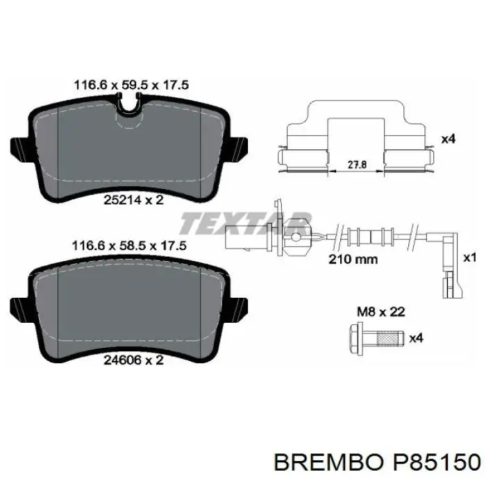Pastillas traseras de freno Brembo P85150 precio, desde 35,27 EUR