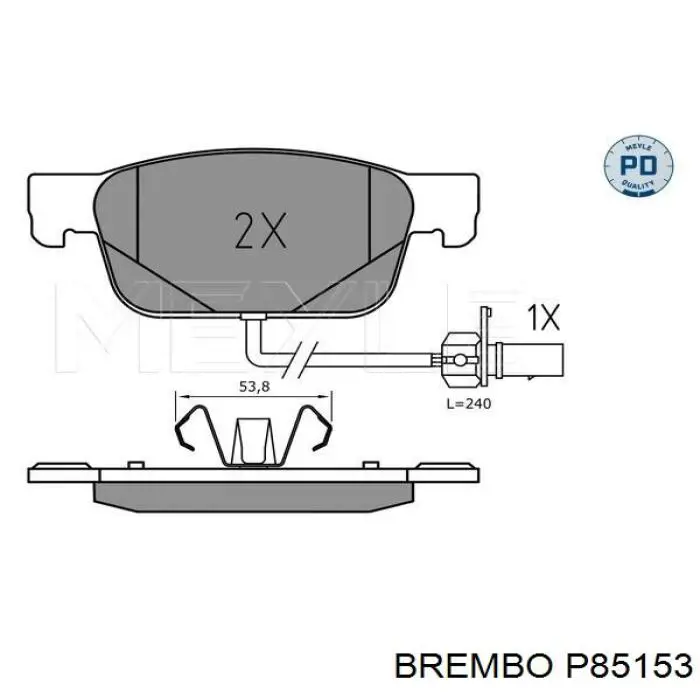 P85153 Brembo Pastillas delanteras