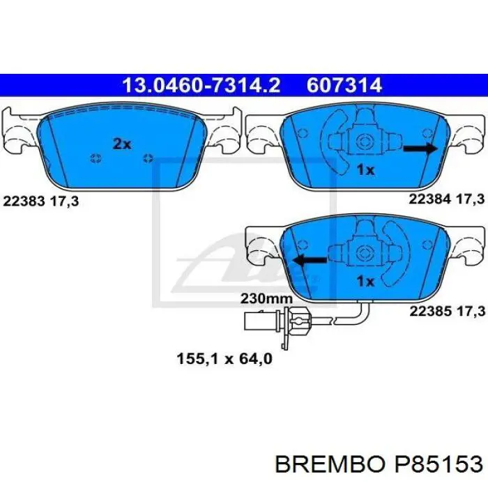 Comprar P85153 Brembo Pastillas delanteras de freno