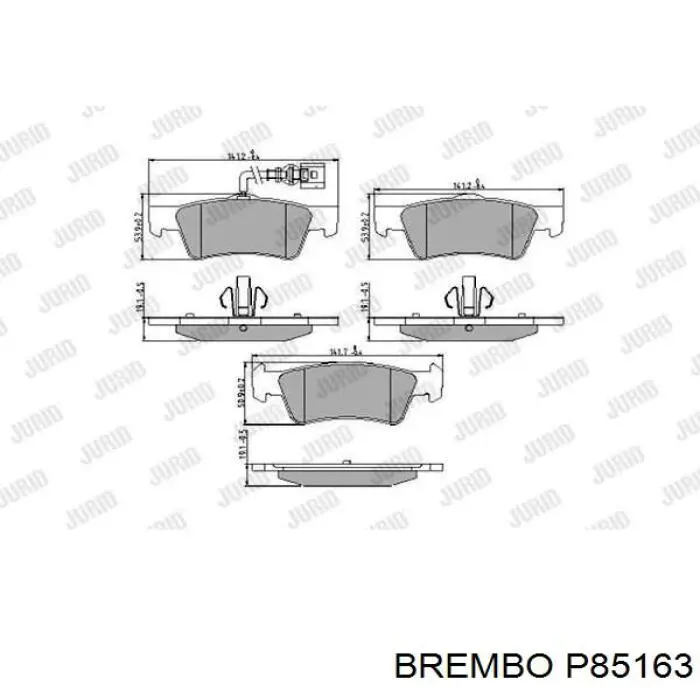 P 85 163 Brembo pastillas de freno traseras