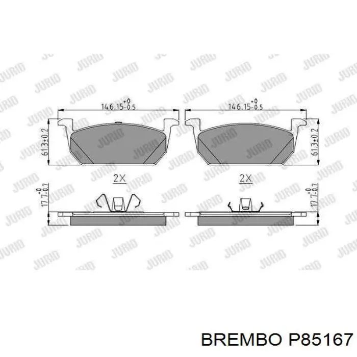 P85167 Brembo pastillas de freno delanteras