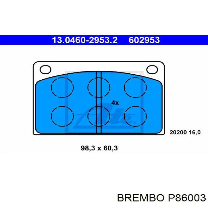 P86003 Brembo pastillas de freno delanteras