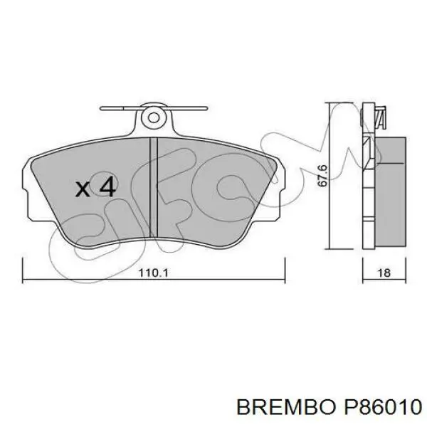 Comprar P86010 Brembo Pastillas delanteras de freno