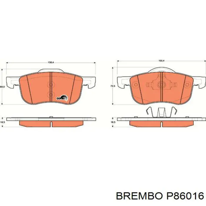 Comprar P86016 Brembo Pastillas delanteras de freno