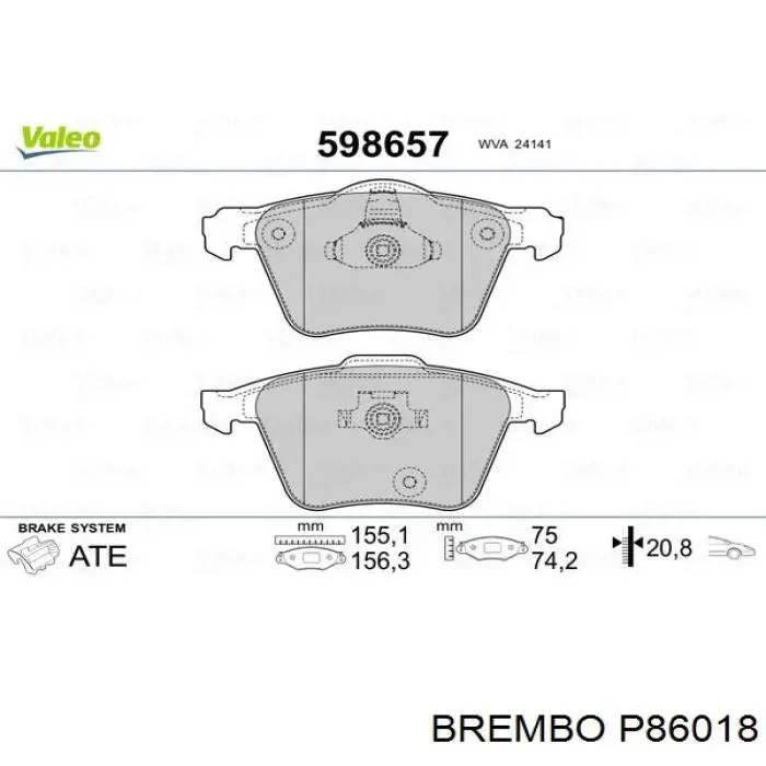 Pastillas freno delanteras Brembo P86018 precio, desde 40,57 EUR