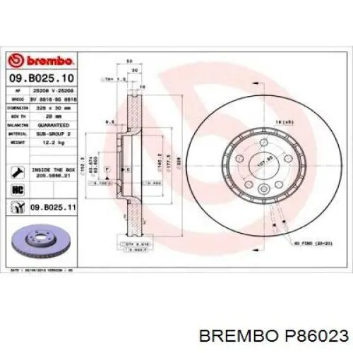Pastillas de freno P86023 Brembo