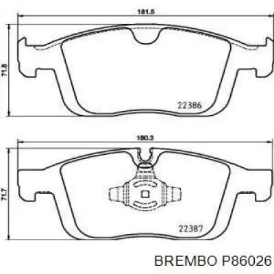 P86026 Brembo pastillas de freno delanteras