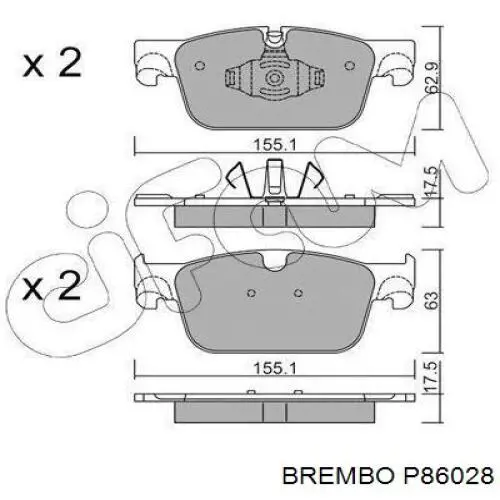 P 86 028 Brembo pastillas de freno delanteras