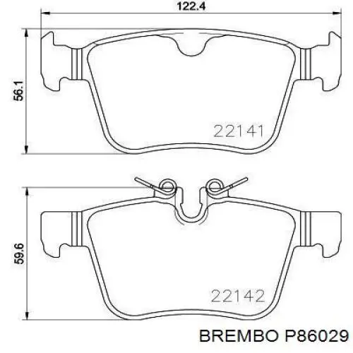 Comprar P86029 Brembo Pastillas de freno traseras