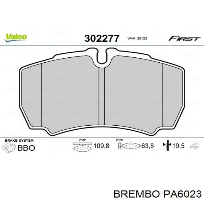 Pastillas traseras Brembo PA6023