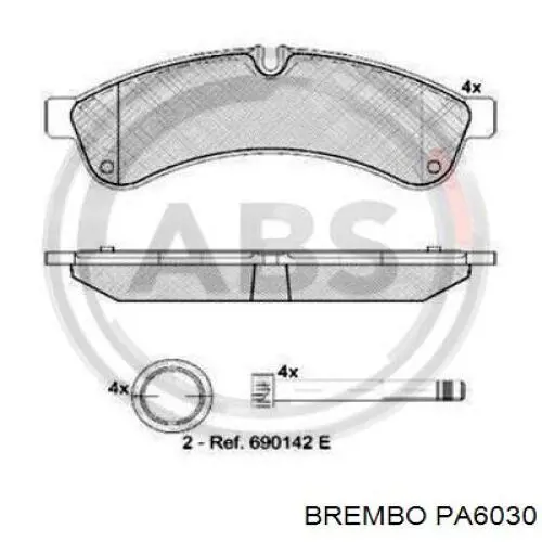 P A6 030 Brembo pastillas de freno traseras