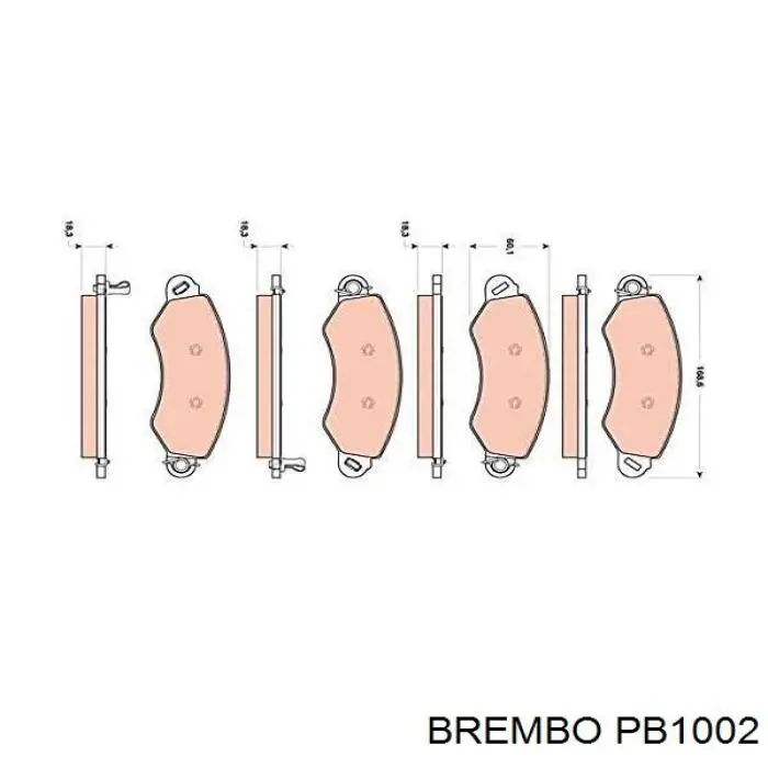 PB1002 Brembo pastillas de freno delanteras