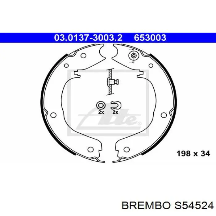 S54524 Brembo juego de zapatas de frenos, freno de estacionamiento