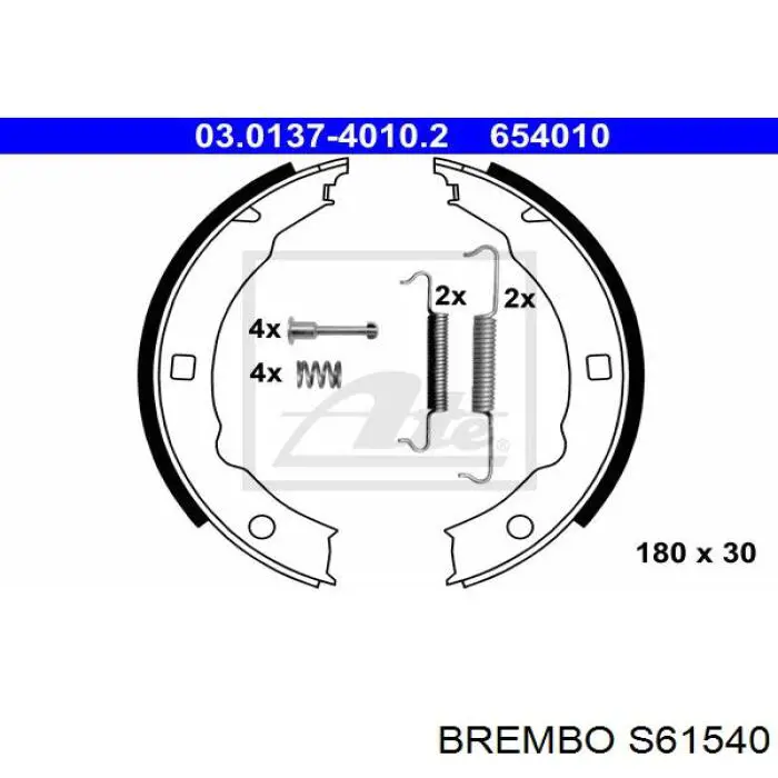 Juego de zapatas de frenos, freno de estacionamiento Peugeot 406 8B