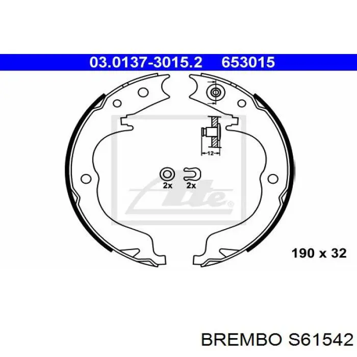 S61542 Brembo juego de zapatas de frenos, freno de estacionamiento