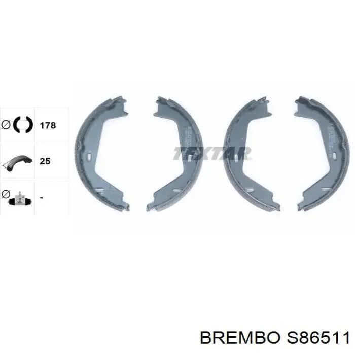 Zapatas de freno de mano S86511 Brembo