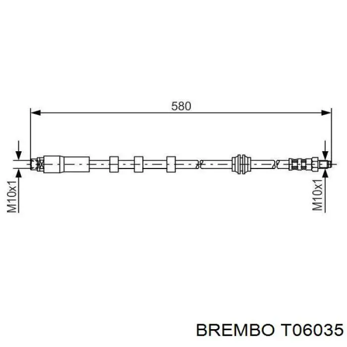 T06035 Brembo tubo flexible de frenos