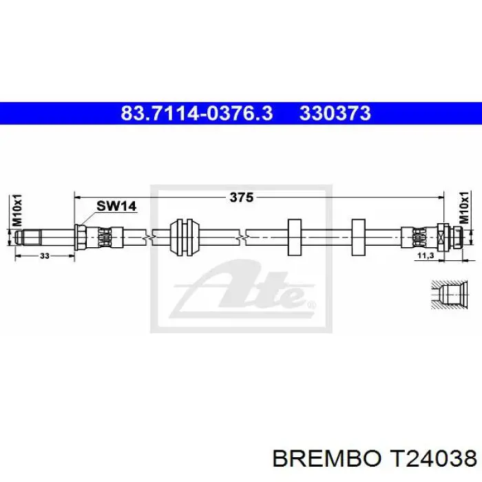 T24038 Brembo latiguillo de freno delantero